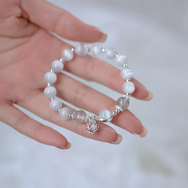 Yuanyanghuangjin Glass Cat Eye Bracelets Women's-3