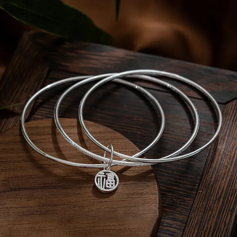 Yuanyanghuangjin S 999 Fine Silver Sterling Silver Bracelets Women's-1