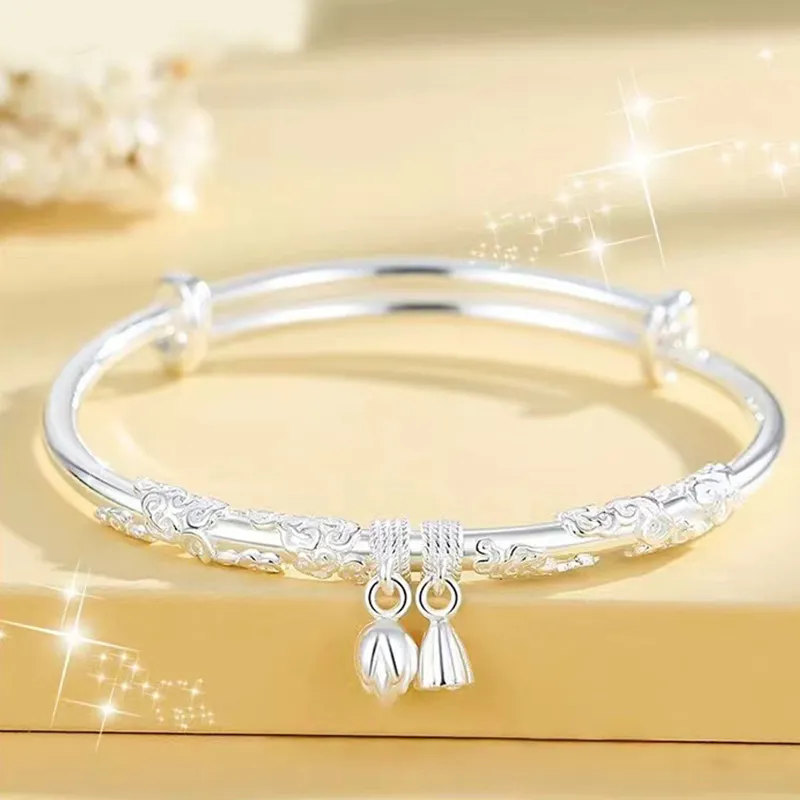 Yuanyanghuangjin 999 Fine Silver Sterling Silver Bracelets Women's-2