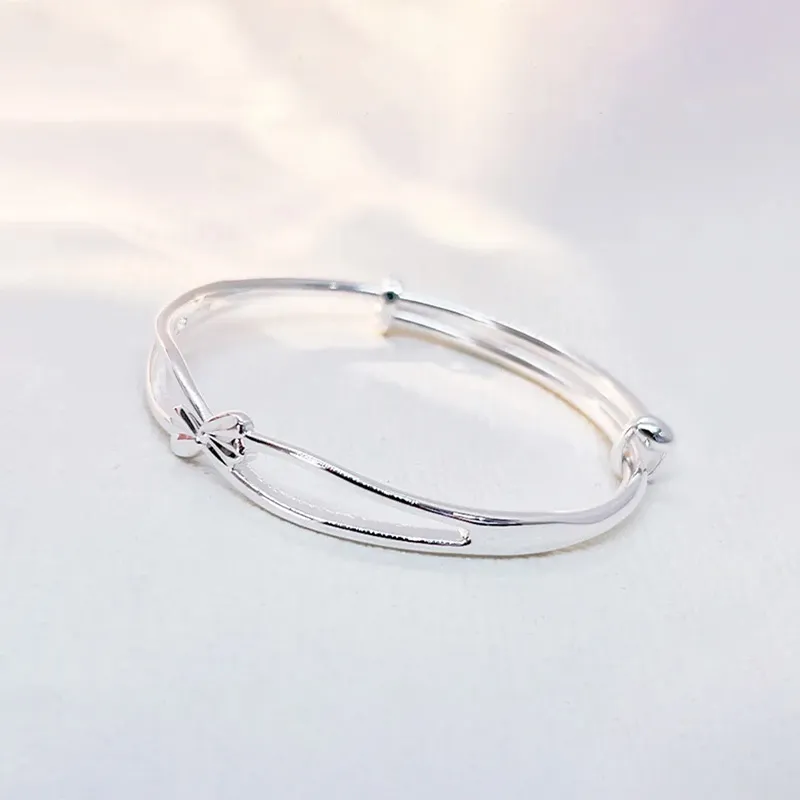Yuanyanghuangjin 999 Fine Silver Bangles Women's-3