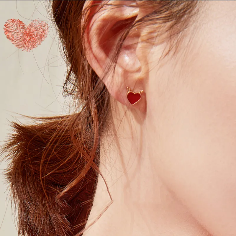 Yuanyanghuangjin 18K Gold Stud Earrings Women's-2