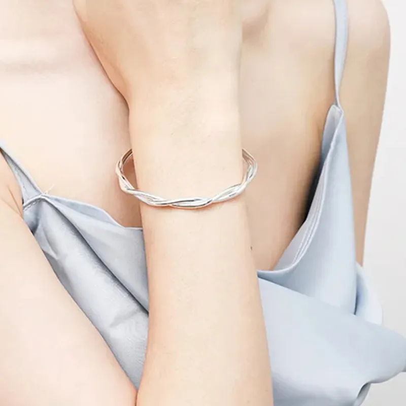 Yuanyanghuangjin 999 Fine Silver Sterling Silver Bracelets Women's-3