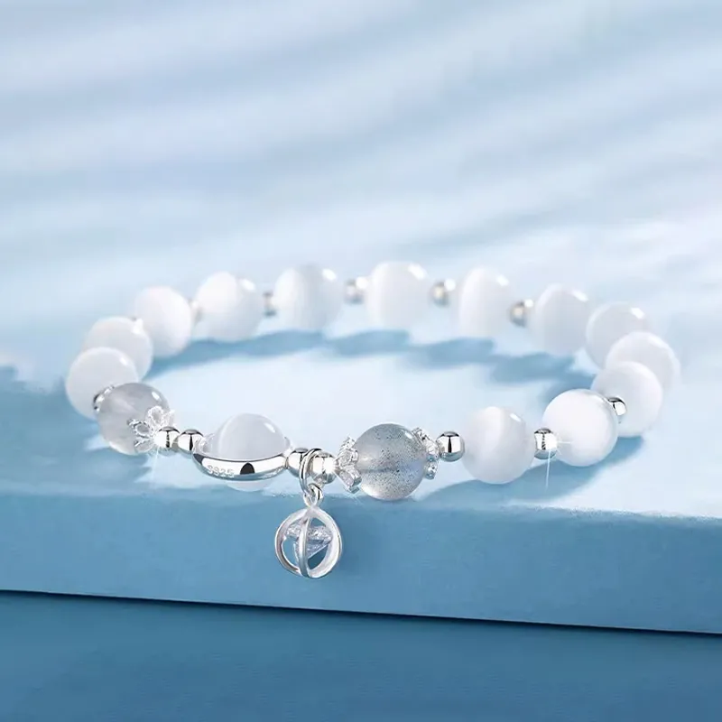 Yuanyanghuangjin Glass Cat Eye Bracelets Women's-2