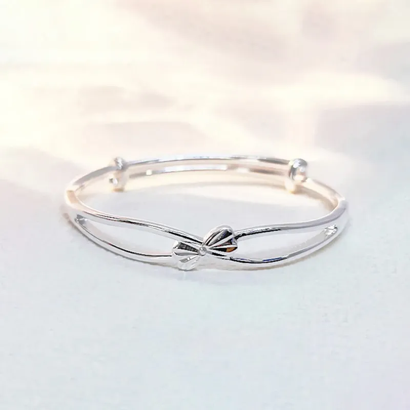 Yuanyanghuangjin 999 Fine Silver Bangles Women's-1