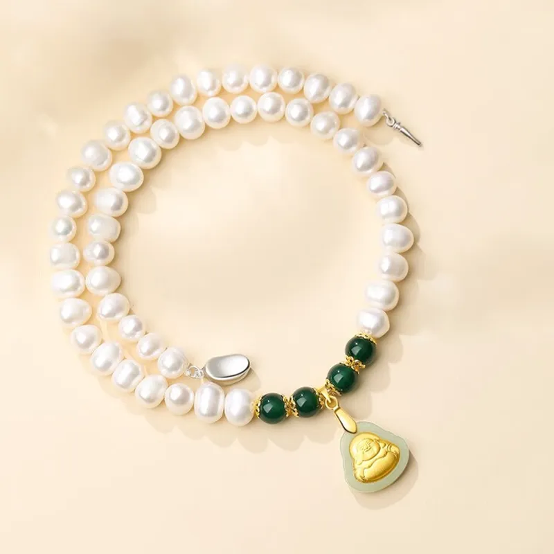 Yuanyanghuangjin Freshwater Pearl Necklaces Women's-4