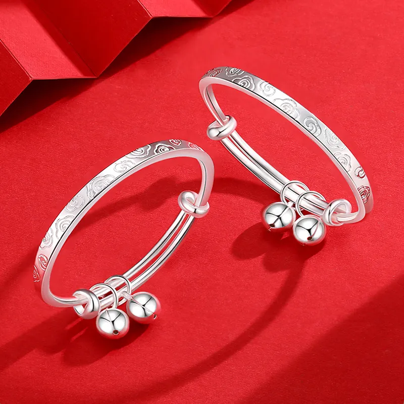 Yuanyanghuangjin 999 Fine Silver Bangles Kids'-2