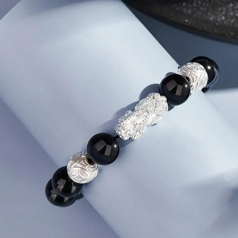 Yuanyanghuangjin Obsidian Bracelets Unisex-1