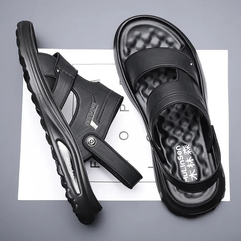 Mulinsen Beach Sandals Men Gray/Black/Brown-7