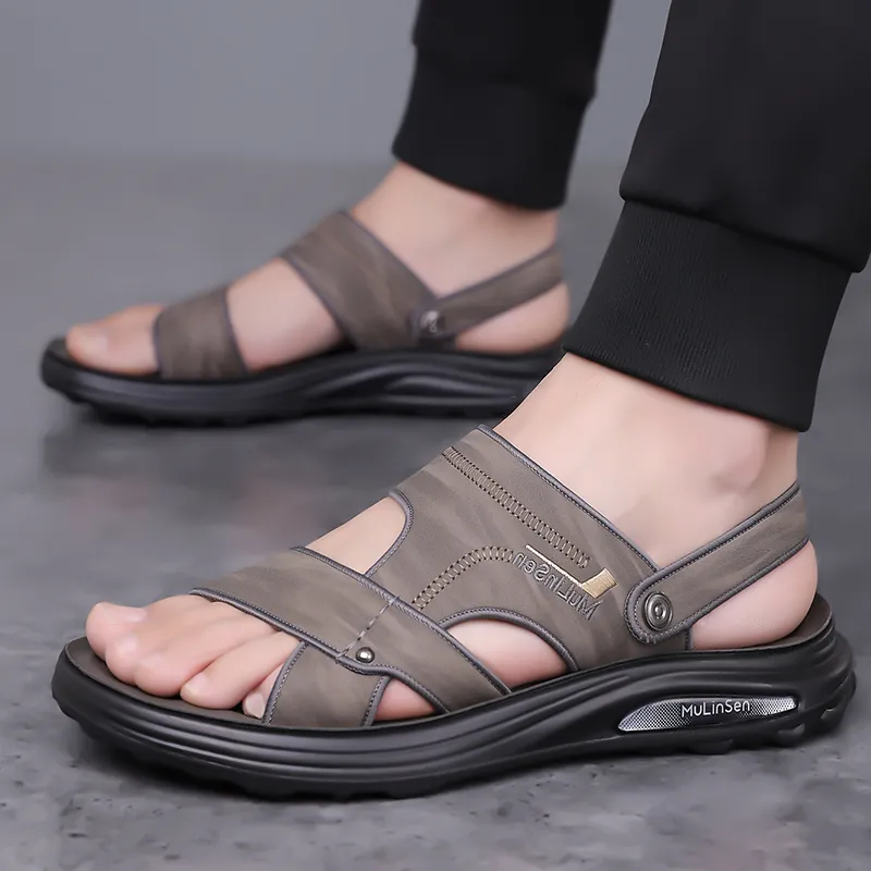Mulinsen Beach Sandals Men Gray/Black/Brown-3