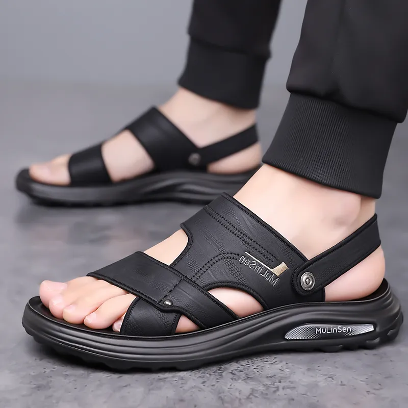 Mulinsen Beach Sandals Men Gray/Black/Brown-9