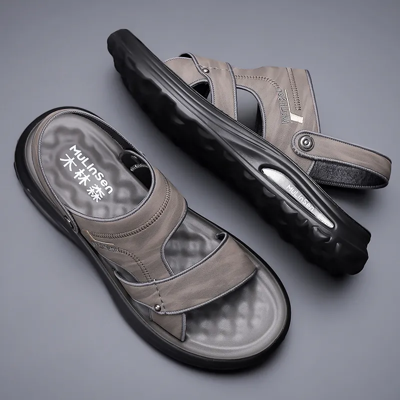 Mulinsen Beach Sandals Men Gray/Black/Brown-4