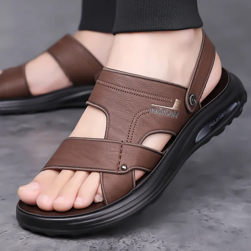 Mulinsen Beach Sandals Men Gray/Black/Brown-11