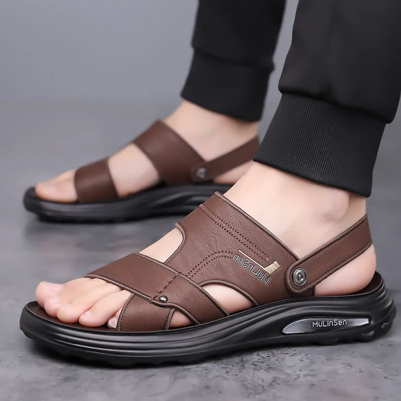 Mulinsen Beach Sandals Men Gray/Black/Brown-14