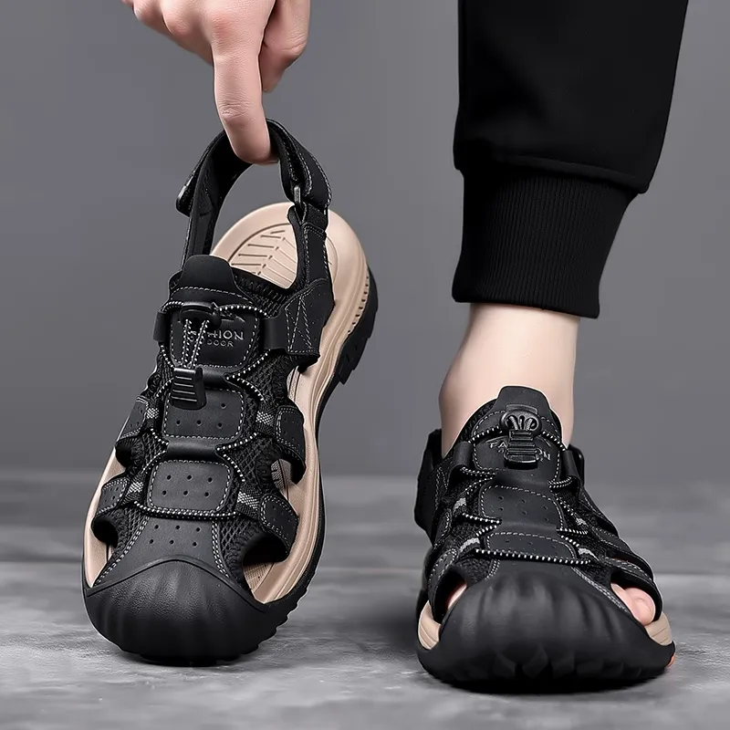 Mulinsen River Trekking Shoes Men Black/Khaki-5