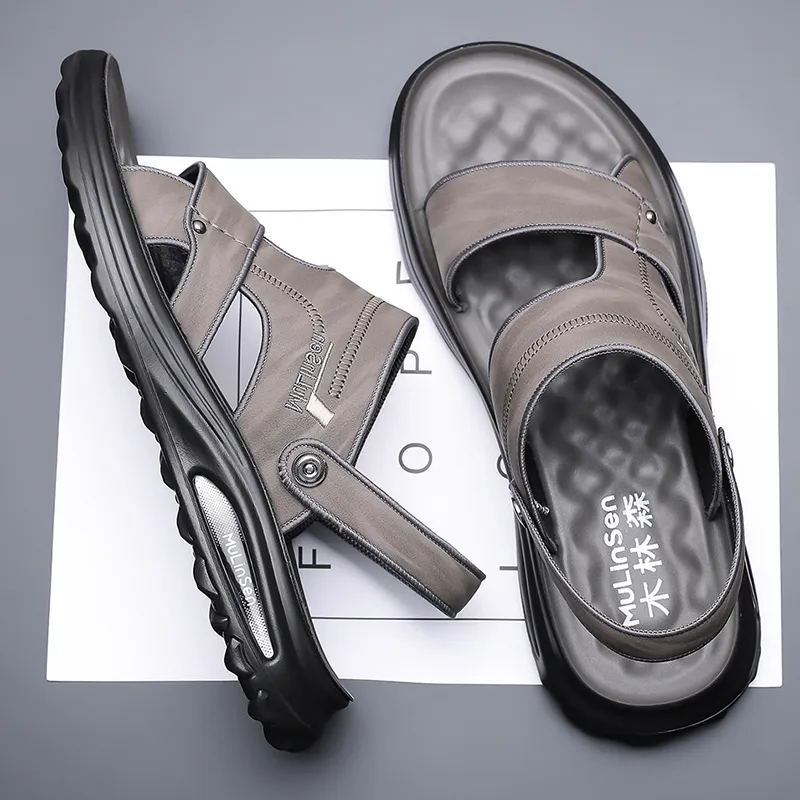 Mulinsen Beach Sandals Men Gray/Black/Brown-2