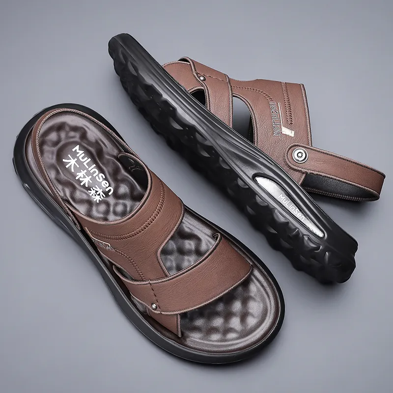Mulinsen Beach Sandals Men Gray/Black/Brown-13
