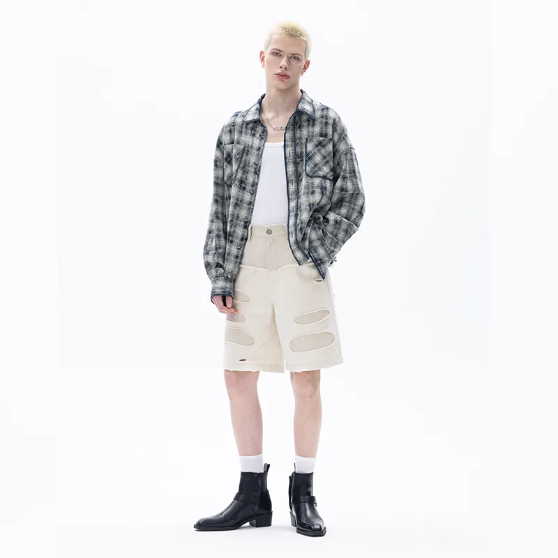 OVERCOOL Shirt Unisex Blue White Plaid-4