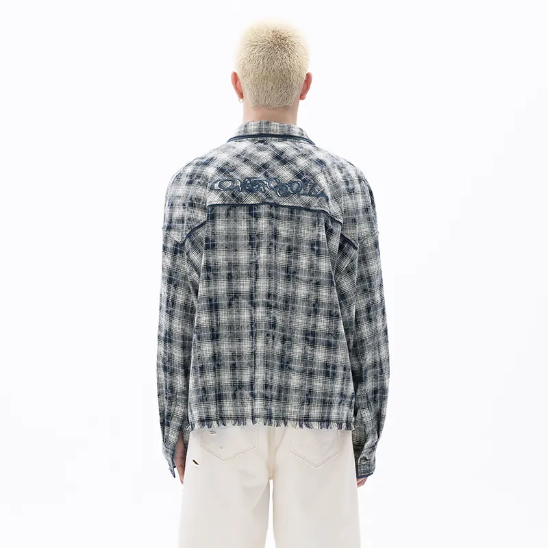 OVERCOOL Shirt Unisex Blue White Plaid-3