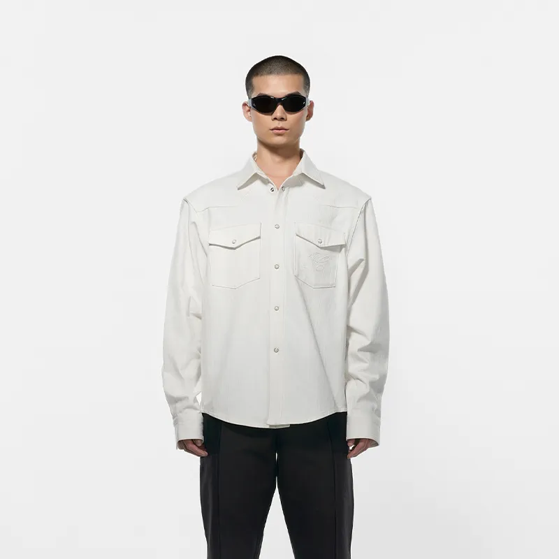 OVERCOOL Shirt Men's Ink Black | Ecru-4