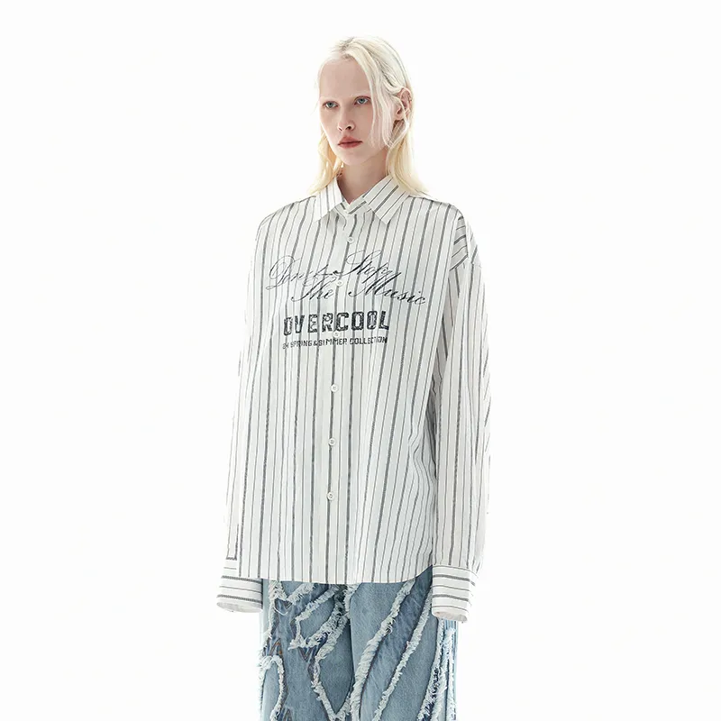 OVERCOOL Shirt Unisex Black White Stripes-0