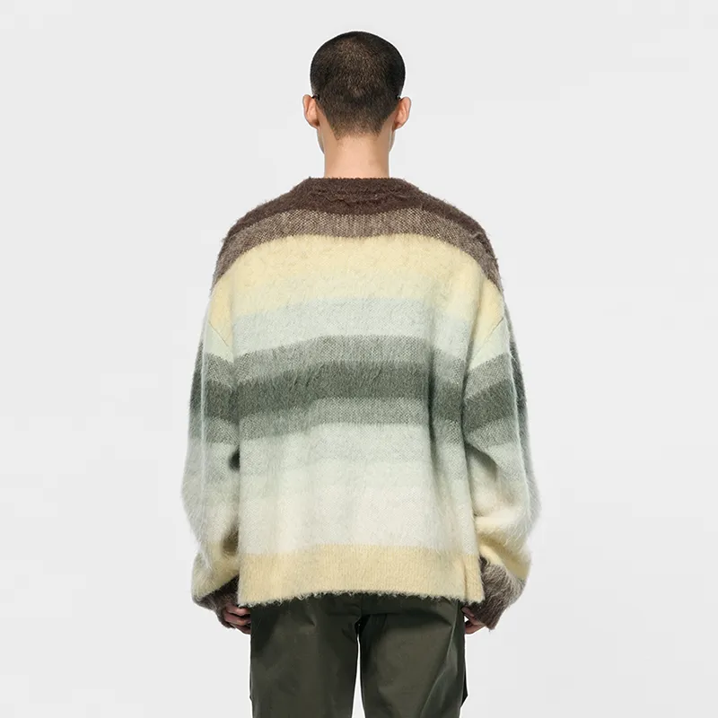 OVERCOOL FW24 Knitwear Unisex Yellow Green Striped-4