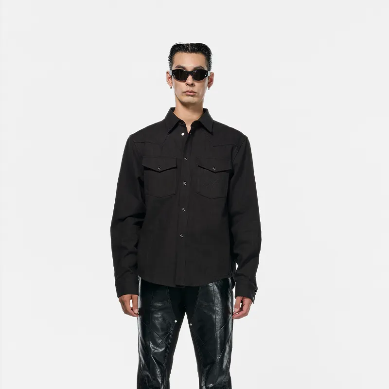 OVERCOOL Shirt Men's Ink Black | Ecru-9