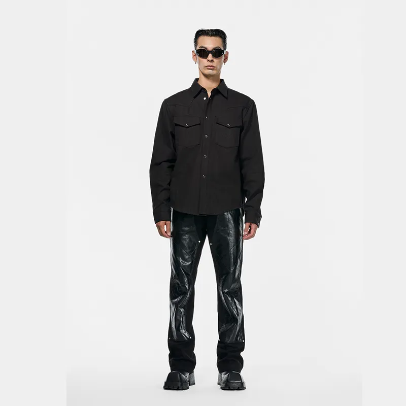 OVERCOOL Shirt Men's Ink Black | Ecru-8
