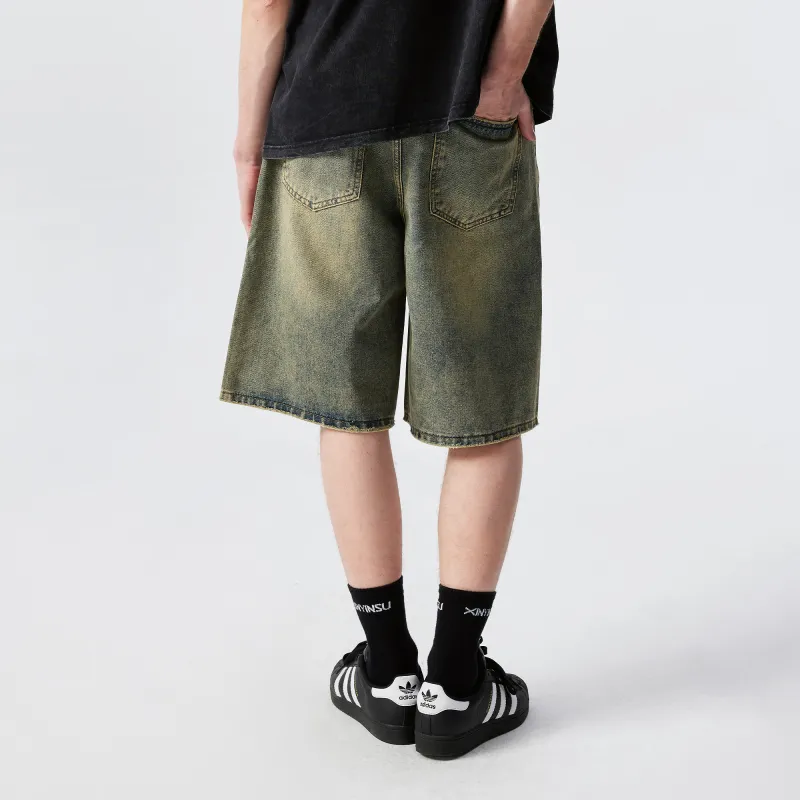 XINYINSU SS25 Denim Shorts Unisex Dark Blue-6