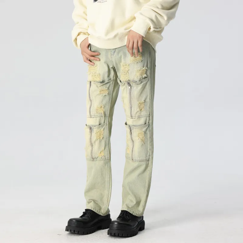 XINYINSU Cargo Pants Unisex Blue-3