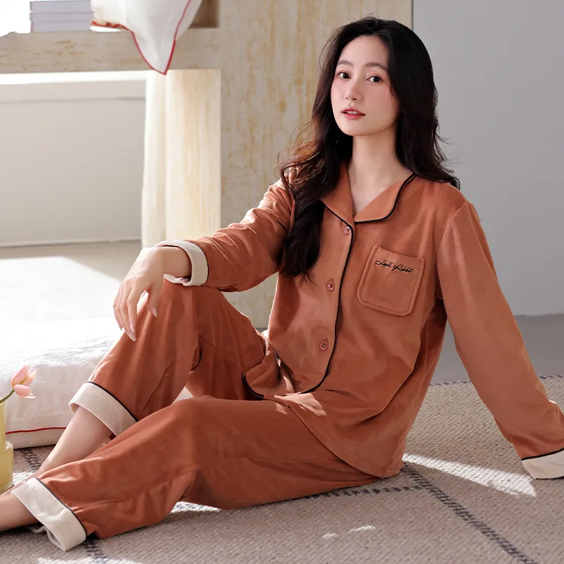 UAVAE Pajama Set Women's Caramel-3