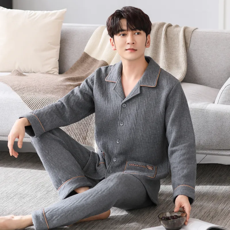UAVAE Pajama Set Men's Dark Gray-5