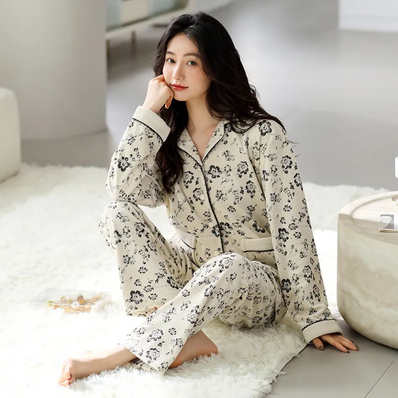 UAVAE Pajama Set Women's Apricot-6