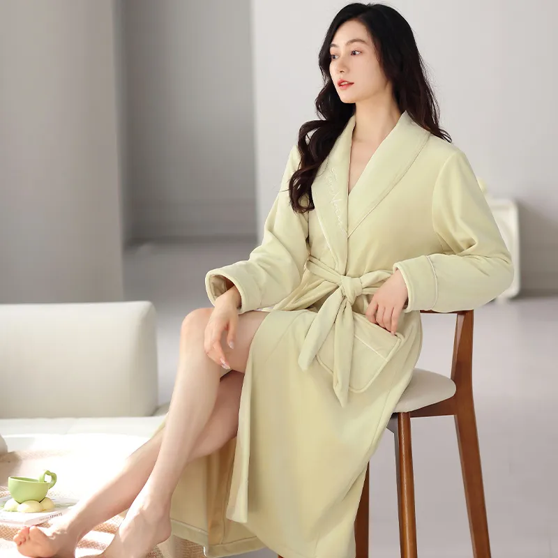 UAVAE Bath Robes Women's Summer Green-5