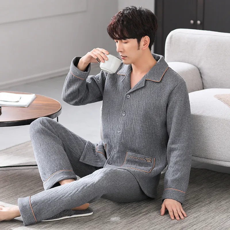 UAVAE Pajama Set Men's Dark Gray-4