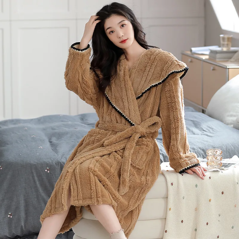UAVAE Women's Bath Robes-8