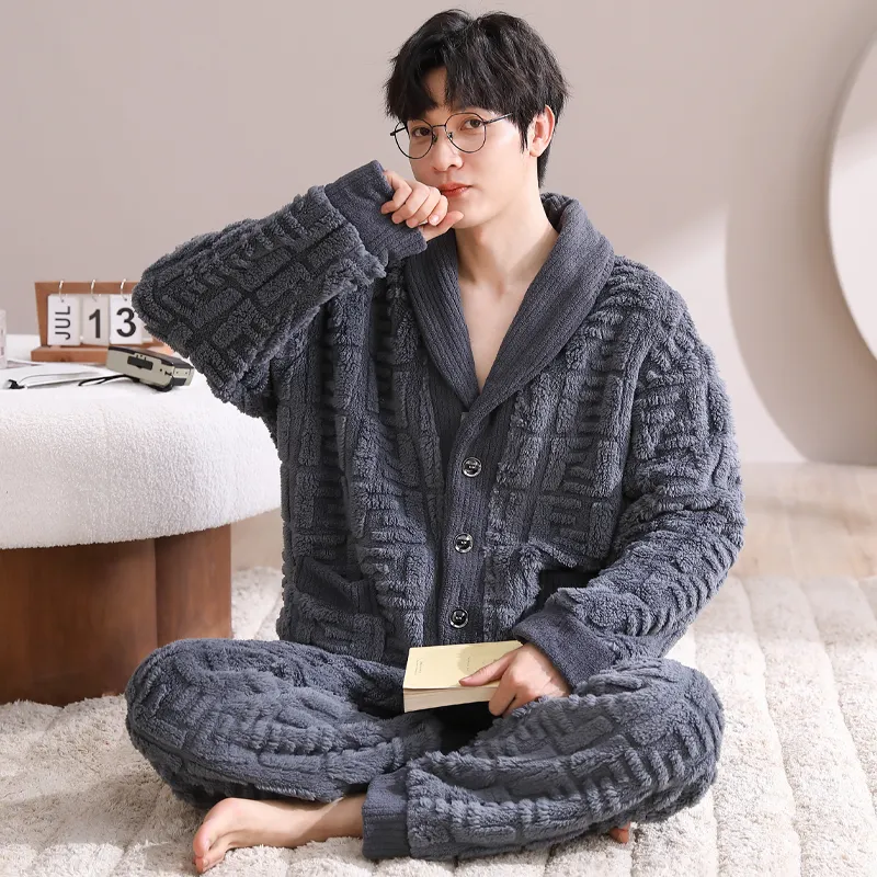 UAVAE Pajama Set Men's Dark Gray-1