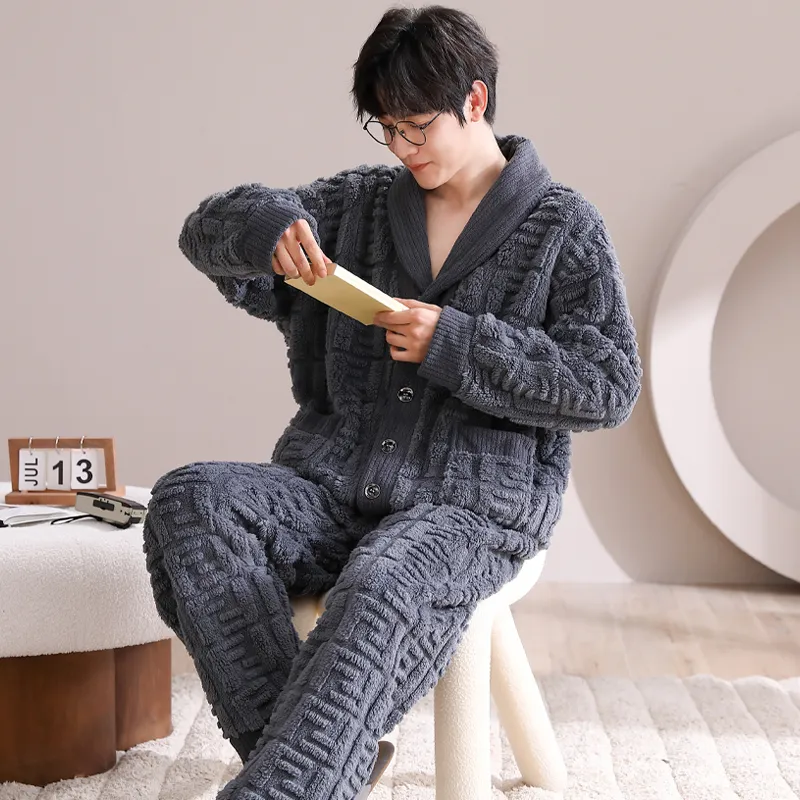 UAVAE Pajama Set Men's Dark Gray-2