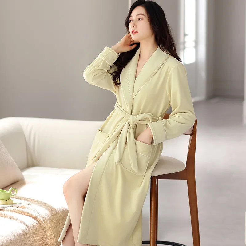 UAVAE Bath Robes Women's Summer Green-1