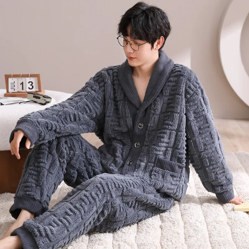 UAVAE Pajama Set Men's Dark Gray-5