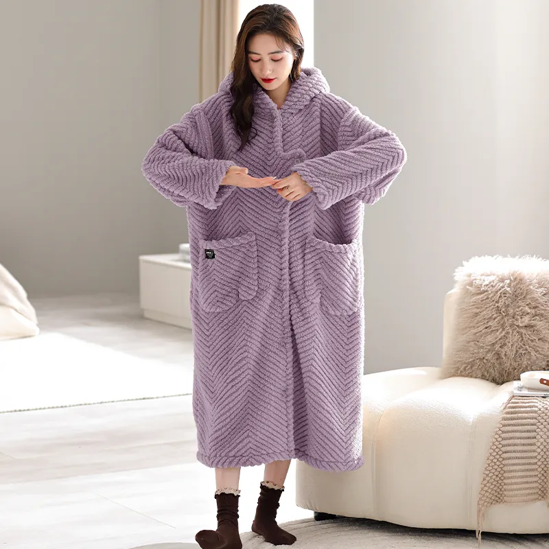 UAVAE Women's Bath Robes-12