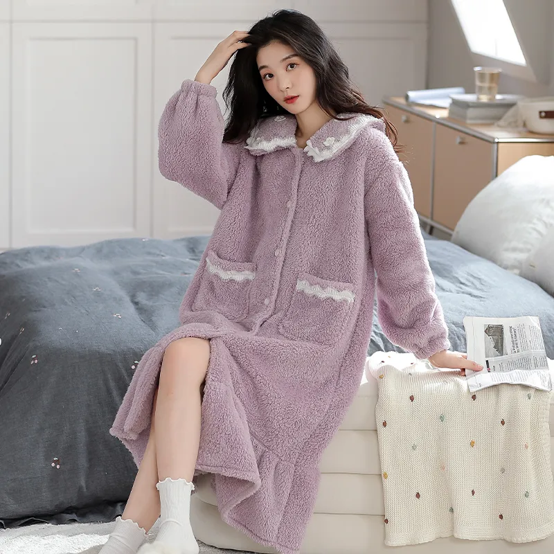UAVAE Women's Bath Robes-7