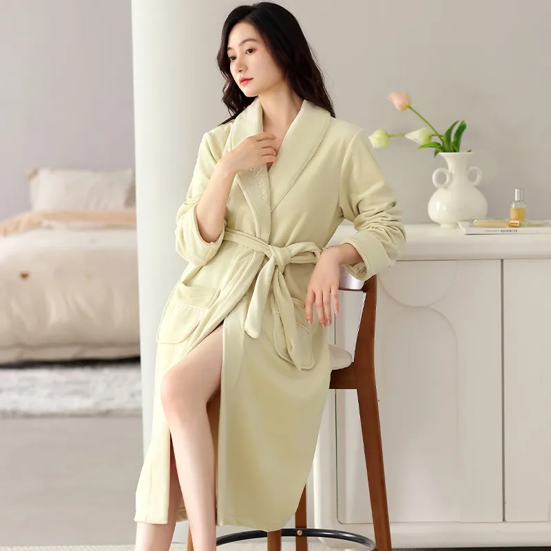 UAVAE Bath Robes Women's Summer Green-2