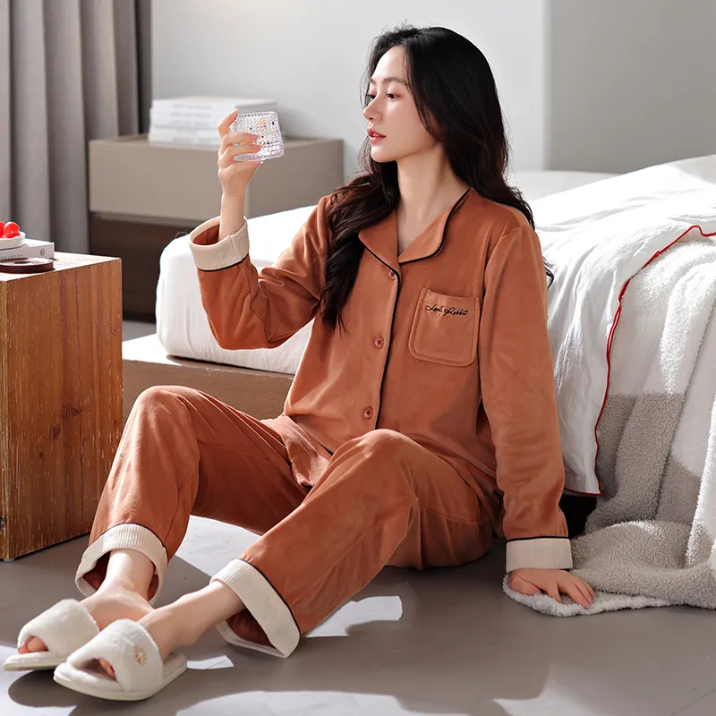 UAVAE Pajama Set Women's Caramel-1
