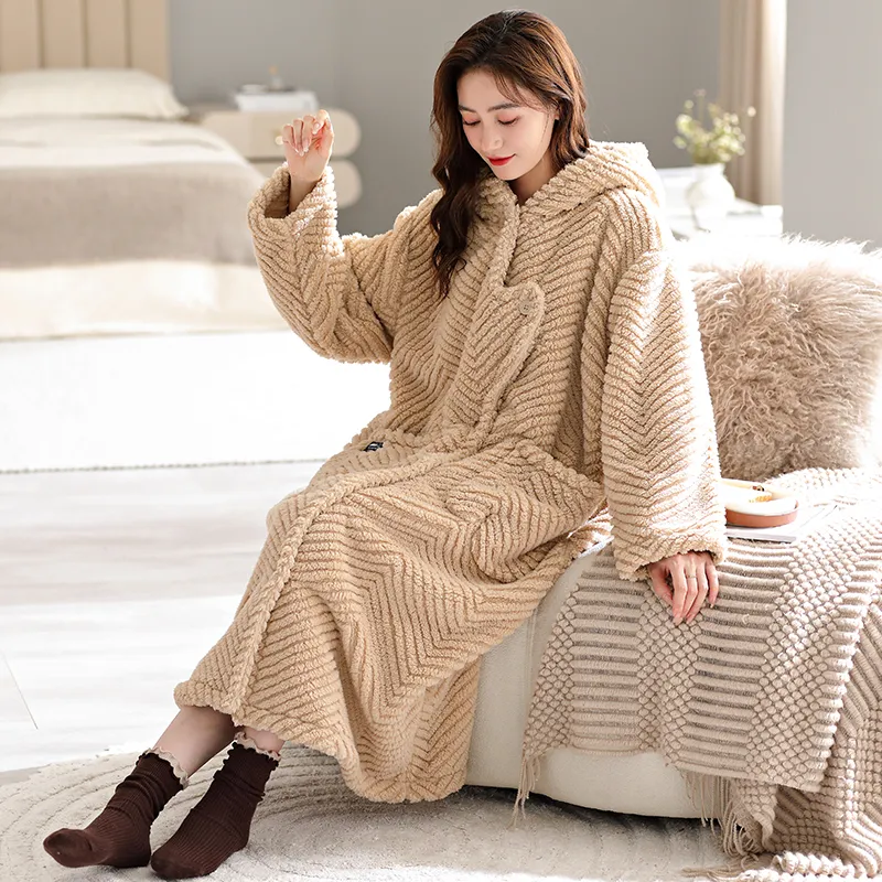 UAVAE Women's Bath Robes-4