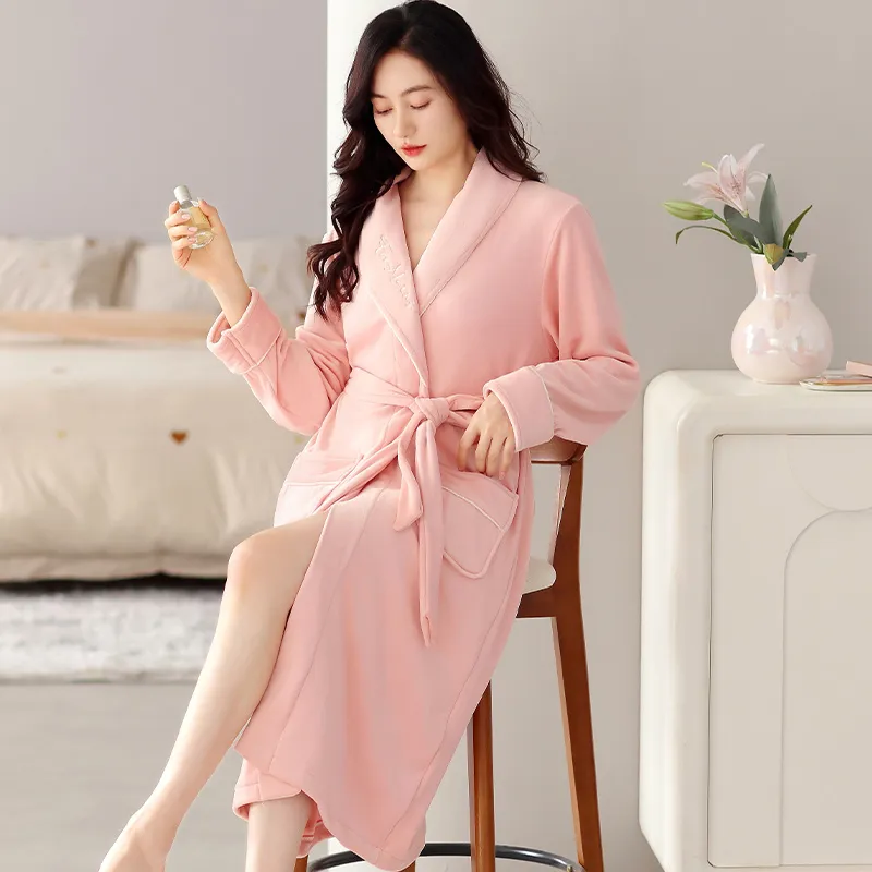 UAVAE Bath Robes Women's Rouge Pink-4