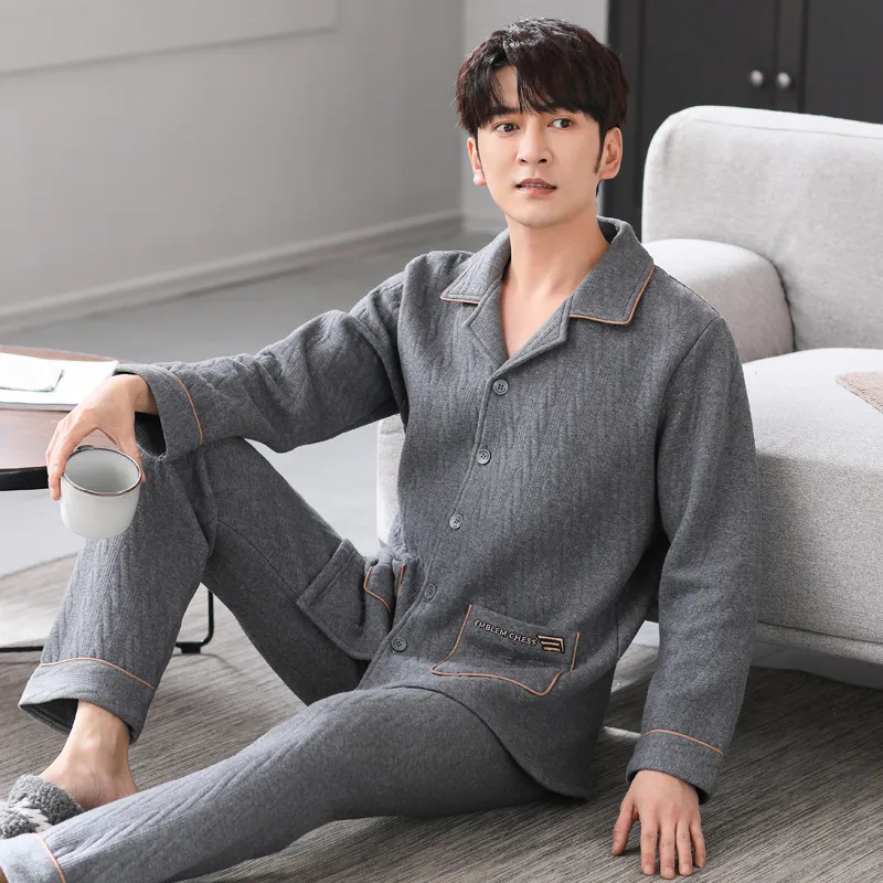UAVAE Pajama Set Men's Dark Gray-1
