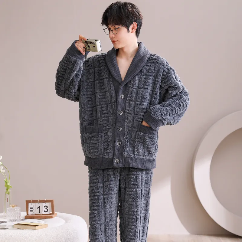 UAVAE Pajama Set Men's Dark Gray-7