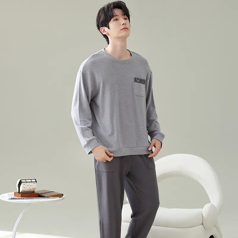 UAVAE Pajama Set Men's Dark Gray-5