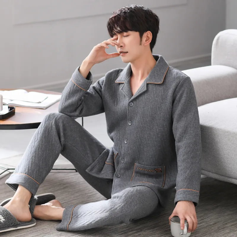 UAVAE Pajama Set Men's Dark Gray-3