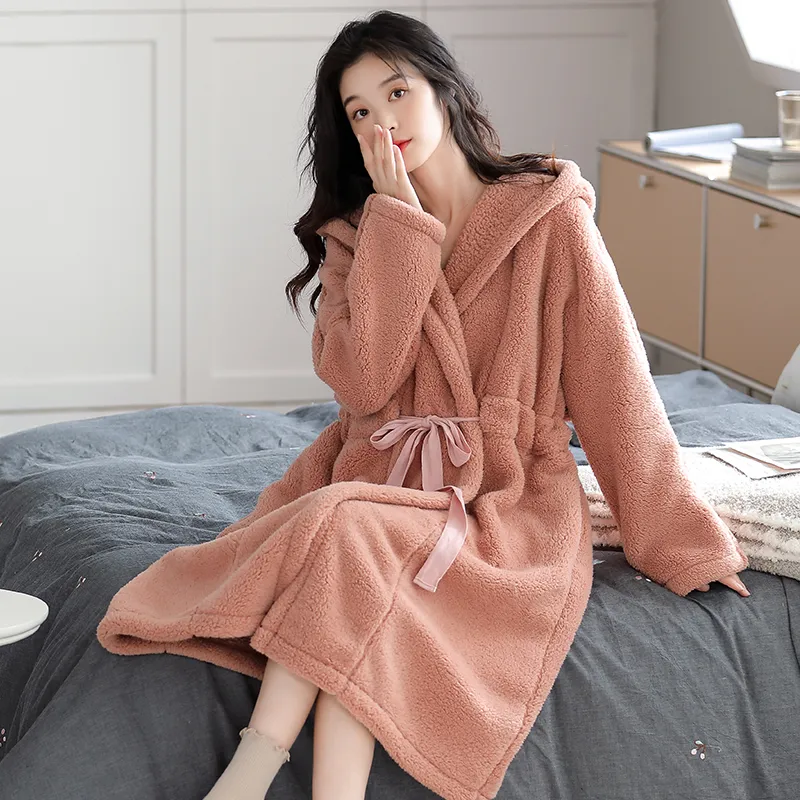 UAVAE Bathrobes Women's Image Color-3